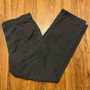 Cabelas Cargo Pants Mens 38x34 Black Canvas Work Utility Outdoor Straight Leg